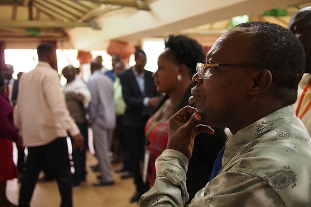 Participants at a course listen to presentations