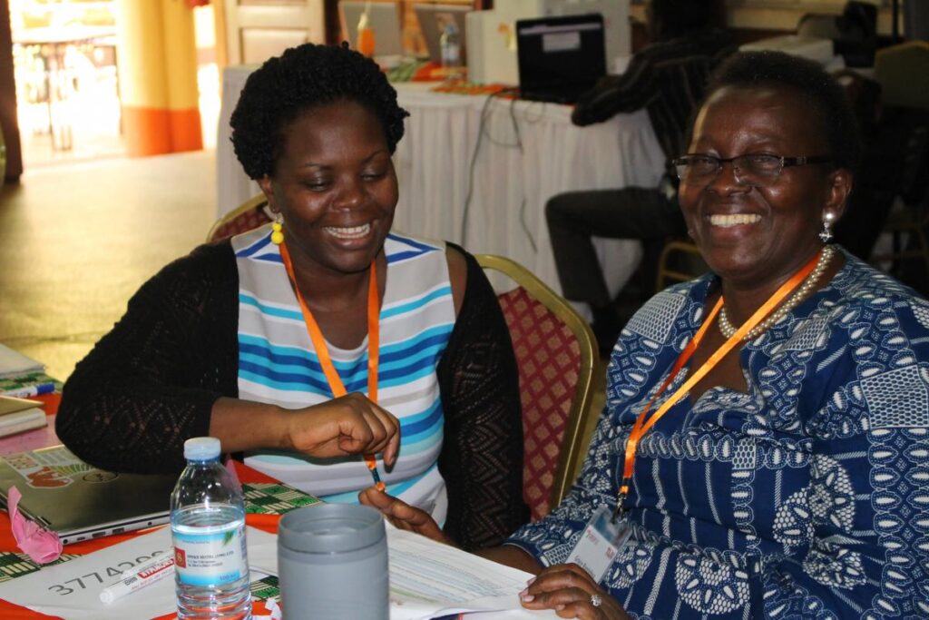 two women enjoying a training session