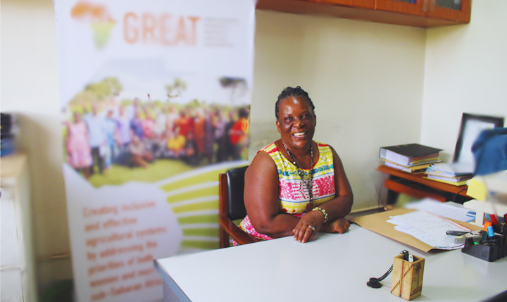 Researcher at her desk